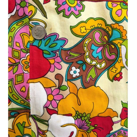 Vintage "Flower Power" 60s/70s Chiffon Sleeve Blouson Midi Dress, Size 8/10 - Picture 12 of 12